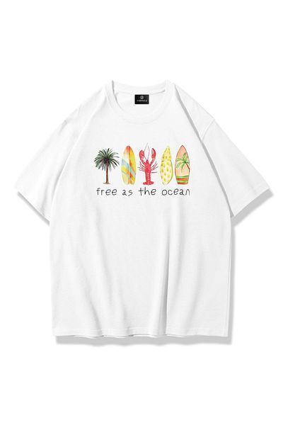 Trendiz Unisex Δωρεάν όπως το Ocean Tshirt Λευκό