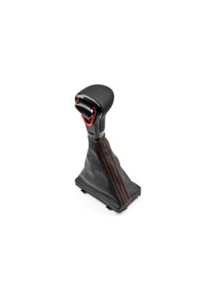 DELUXETUNING Manetă schimbător de viteze neagră cu manșon compatibilă cu Audi A4 B8 2007-2015, A5 2007-2017, A6 C7 2011-2018, Q5