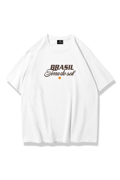 Trendiz Unisex Brasil Tshirt Λευκό