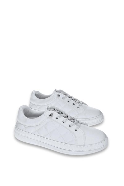 CZ London Kadın Kapitone Desenli Bağcıklı Günlük Sneaker