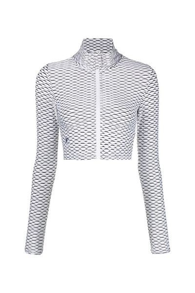 tessitura Crop zipper top 3D - White