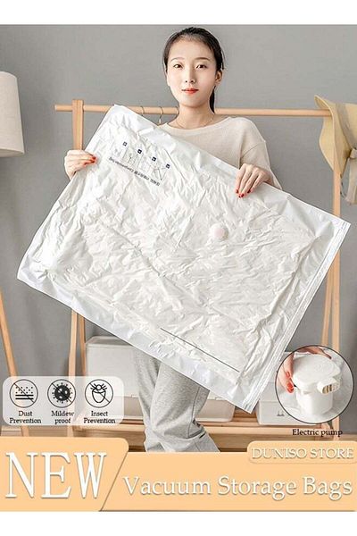 fun zone DUNISO Vacuum Storage Bags with Electric Pump- Pack of 10 (2 Jumbo + 2 Large + 2 Medium + 4 Small) R
