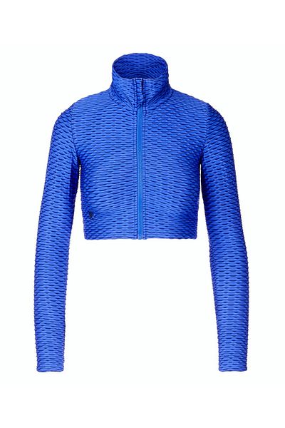 tessitura Crop zipper top 3D - Royal Blue
