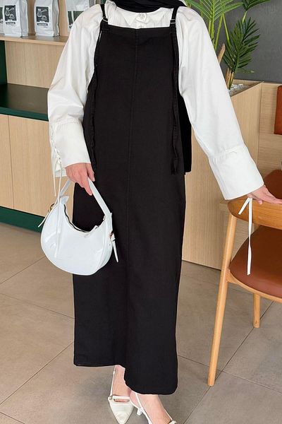 lamelif Gabardine Hijab Gilet Black