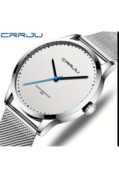 CRRJU Watch Luxury Steel Men Wristwatch 3Atm Waterproof