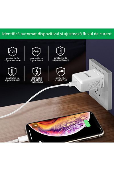 Yesido Type-C PD 18W, 3A Wall Charger - (YC23) - White