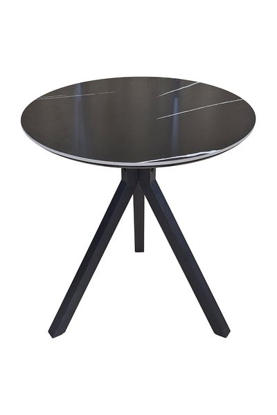 homejoyz Round Dining Table with Tripod Base - Black - 75x70 cm