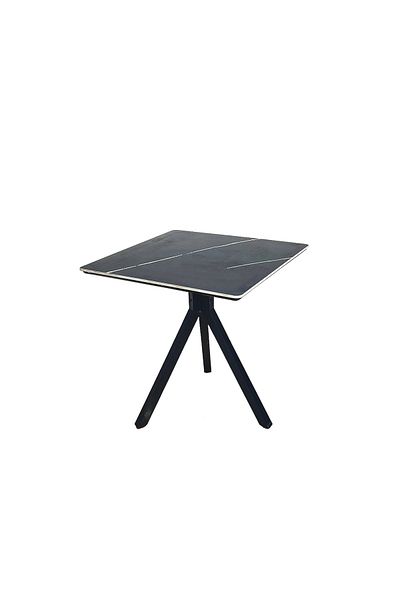homejoyz Square Dining Table with Tripod Base - Black - 75x70 cm