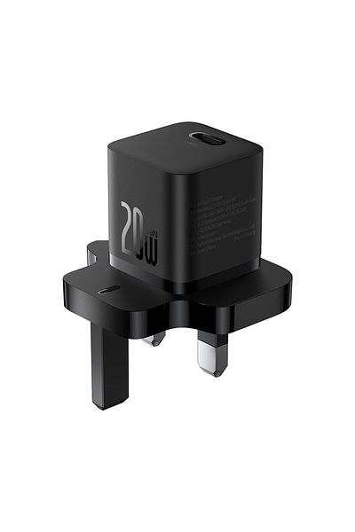 Baseus Type-C charger with UK Plug, Quick Charge 20W - (P10110907113-00) - Black