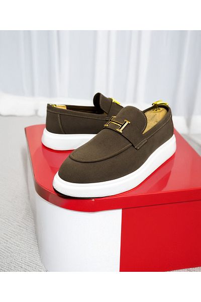 EXCLUSIVE STYLE Coffee loafers with white sole - ASLAN