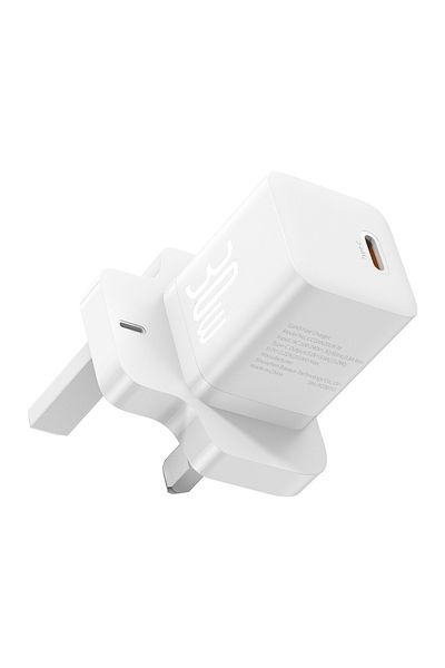 Baseus UK Type-C Charger, 30W - GaN5 (P10110906213-00) - White