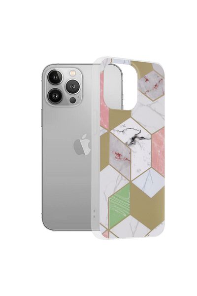Techsuit Case for iPhone 13 Pro - Marble Series - Purple Hex