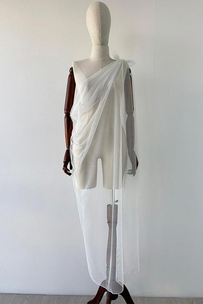 Ka Hijab Tulle Pareo - White