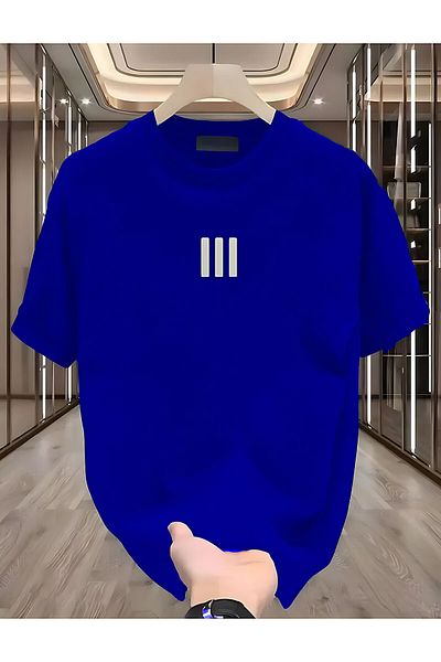ELFAMİ 3 Lines Printed White Men's Tshirt
