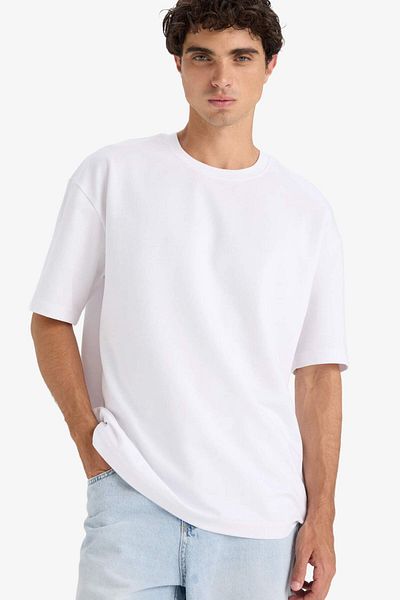 DeFacto Oversize Wide Fit Crew Neck Short Sleeve T-Shirt E9798Ax25Au
