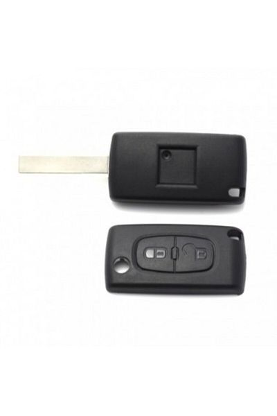 Peugeot Citroen / 407 - Husă cheie cu 2 butoane, lamă HU83-SH2 fără suport baterie