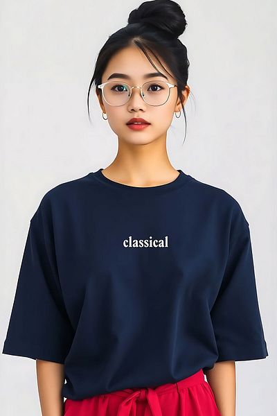 ELFAMİ Unisex Classical Printed Oversize T-shirt