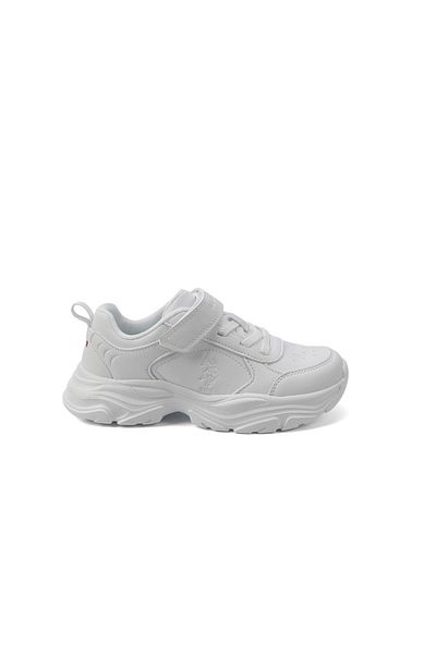 U.S. Polo Assn. Kids' WhiteVelcro Strap Sneakers – Easy-On, Day Fun for Little Explorers!