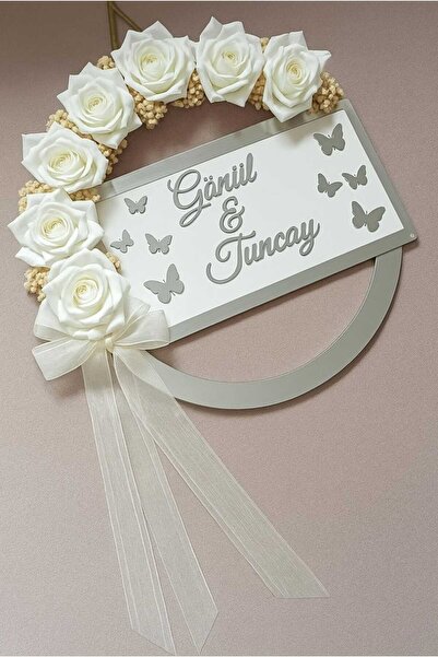 Evsay Nazar Dualı Ahşap Kapı Süsü Güllü Lüx Duvar Süsü Duvar Dekoru