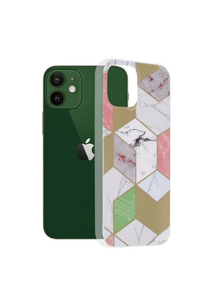 Techsuit Case for iPhone 12 / iPhone 12 Pro - Marble Series - Purple Hex