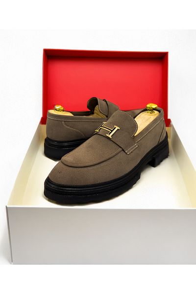 EXCLUSIVE STYLE Beige loafers with high black sole - ASLAN