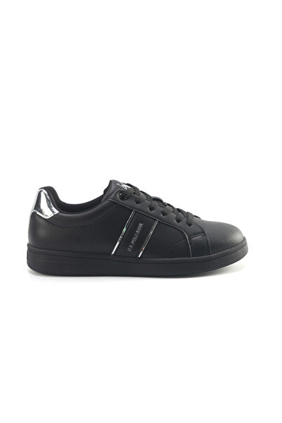 U.S. Polo Assn. حذاء رياضي نسائي أسود بلمسات معدنية - تصميم أنيق لإطلالة عصري...