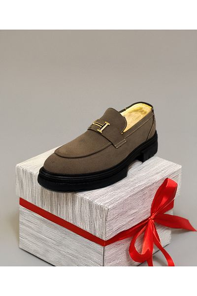EXCLUSIVE STYLE Beige loafers with high black sole - ASLAN