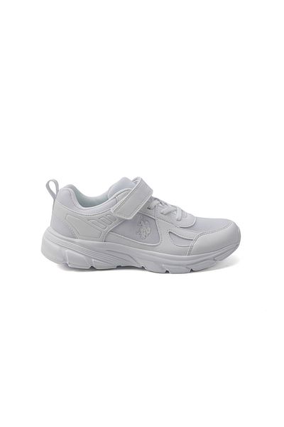 U.S. Polo Assn. Kids' White Velcro Strap Sneakers – Comfy, Cushioned Sole for All-Day Play!