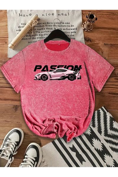 Touz Moda Passion Printed Washable Vintage Unisex Oversize T-Shirt