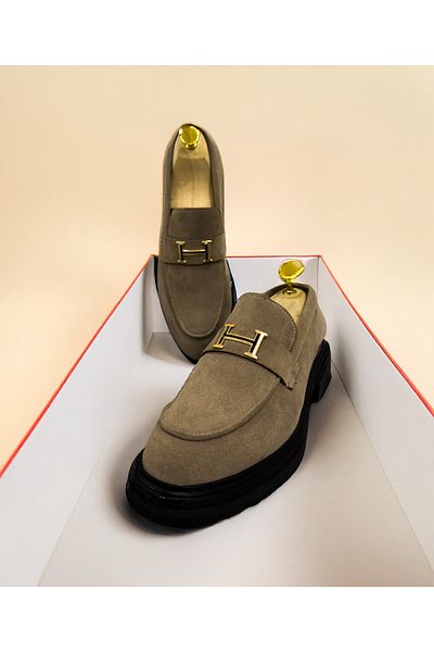 EXCLUSIVE STYLE Cappuccino loafers with high black sole - ASLAN