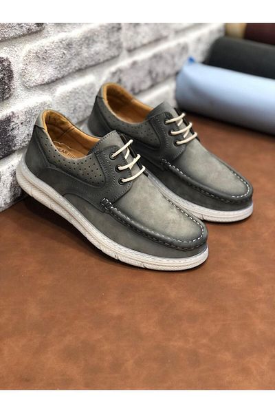 UMUT AYAKKABI Birkan Genuine Nubuck Leather Orthopedic Lightweight Comfortable Soft Men's Shoes