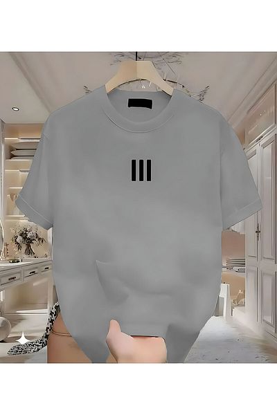 ELFAMİ 3 Lines Printed White Men's Tshirt