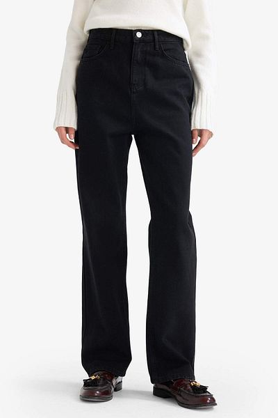 DeFacto Straight Fit High Waist Long Jean Trousers E9129Ax25Au