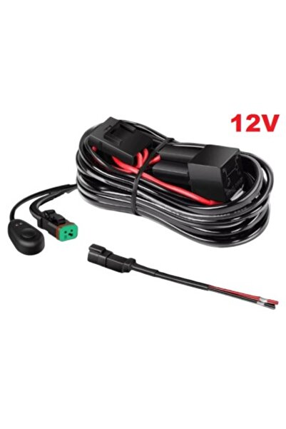 Xenon Bright Cablaj cu buton și releu de 12V pentru 1 proiector LED/bară LED ...