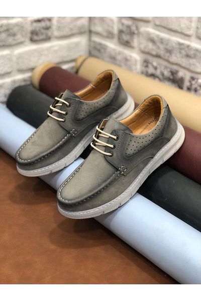 Deritarz Birkan Genuine Nubuck Leather Orthopedic Lightweight Comfortable Soft Men's Shoes