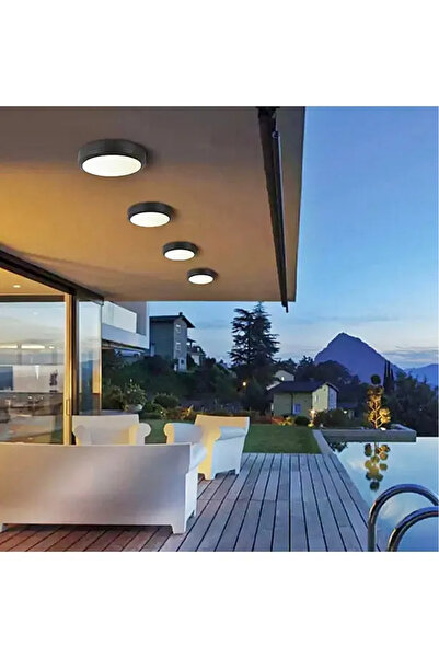 luxshome Modern Tavana Sıfır Led Avize Buz Beyazı Işık Salon Mutfak Oturma Odası Avize Siyah Metal Kasa