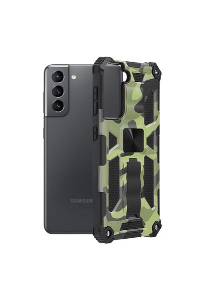 Techsuit Case for Samsung Galaxy S21 5G - Blazor Series - Camo Lime