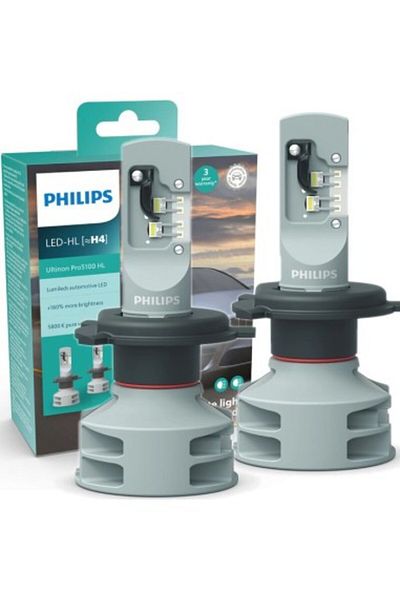 Philips Set de 2 becuri LED H4 Ultinon Pro5100 HL, 12V/24V 5800k
