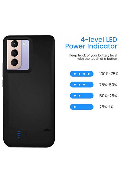 Techsuit Samsung Galaxy S21 5G Case with 4800mAh Battery - Power Pro - Black