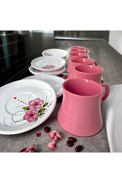 Arsim Home 6-Person Candy Pink Cup Set
