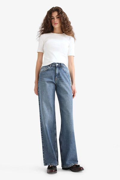 DeFacto Pantaloni de jeans lungi, drepti, cu talie înaltă, cu picioare drepte E9130AX25AU