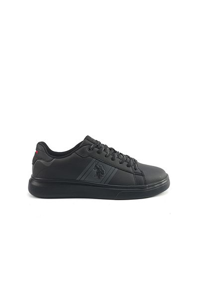 U.S. Polo Assn. Men's Black Sneakers with Bold Side Logo – Sporty Striped Design for Effortless Everyday Styling