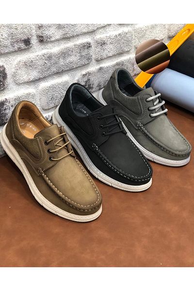 Deritarz Birkan Genuine Nubuck Leather Orthopedic Lightweight Comfortable Soft Men's Shoes