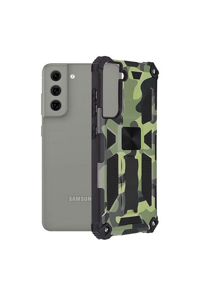 Techsuit Case for Samsung Galaxy S21 FE 5G - Blazor Series - Camo Lime