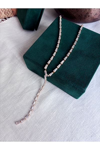 Miltonia Baguette Stone Long Y Necklace