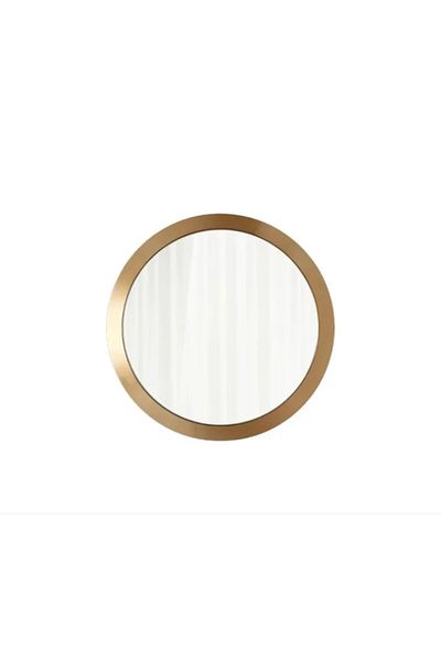 LUXXO Melo Decorative Mirror, Satin Gold Frame, 81cm Diameter