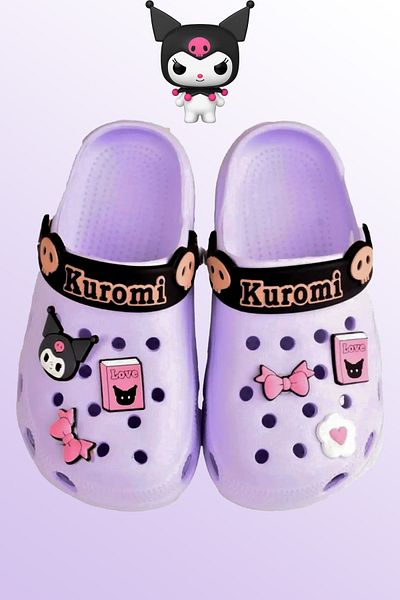Kid's World Kuromi Character Girl's Closed Front Pool Beach Street Slippers