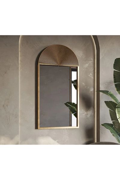 LUXXO Decorative Arch Mirror Mirage with Metal Frame, 100x51cm