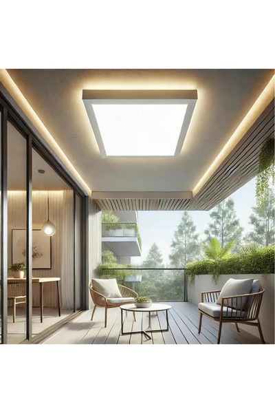 luxshome Tavana Sıfır Kare Led Panel Lamba Glop Aplik Armatür Avize Gün Işığı Renk Koridor Balkon Hol 20x20