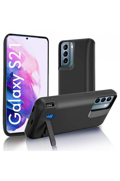 Techsuit Samsung Galaxy S21 5G Case with 4800mAh Battery - Power Pro - Black
